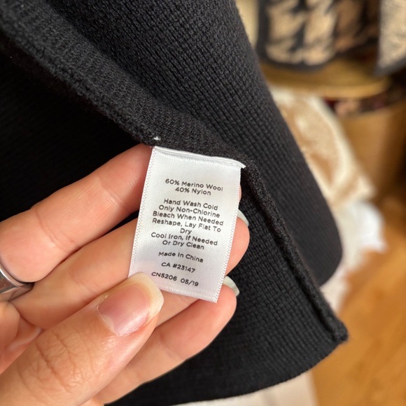 Talbots Merino Wool Blend Color Block Long Open Cardigan Sweater L - Picture 4 of 6